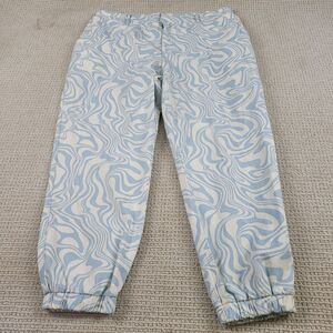 Forever‎ 21 Pants Womens XXL 2XL Blue White Spiral Jogger Fit Casual Taper